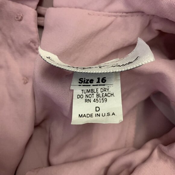 Vintage Dress Size 16 Carriage Court Light Pink Shoulder Pads Long Sleeve 80s - Picture 5 of 6